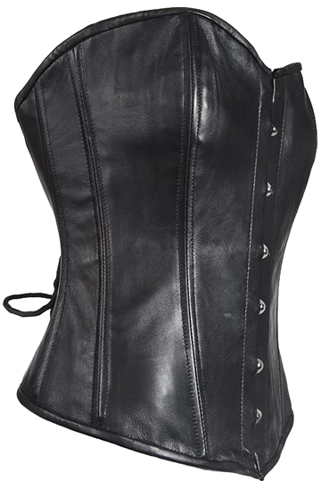 COR-SK1005 Leather Corset with Metal Busks and Adjustable Back Laces Large View