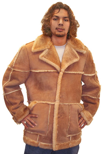 Marlboro Real Sheep Sharling Leather Fur Coat Made in the USA
