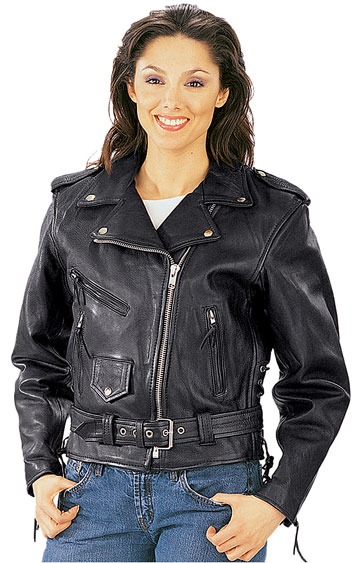 C11 Women S Classic Motorcycle Leather Jacket With Side Laces