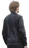 B2153 Mens Lambskin Leather Sport Waist Jacket Back View