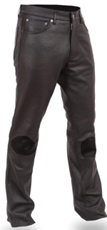 P819 Mens Leather Pants with Knee Pads