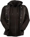 V697 Men’s Leather Club Vest with Removable Hoodie, Hidden Snaps and Zipper Cover wih Outer Gun Pocket Access Inside View